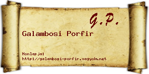 Galambosi Porfir névjegykártya